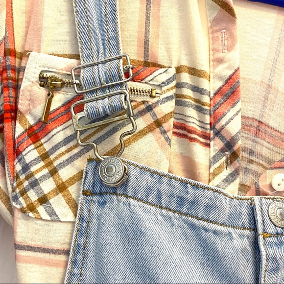 Overalls Light Wash Size 27 Zip Fly - Picture 5 of 6